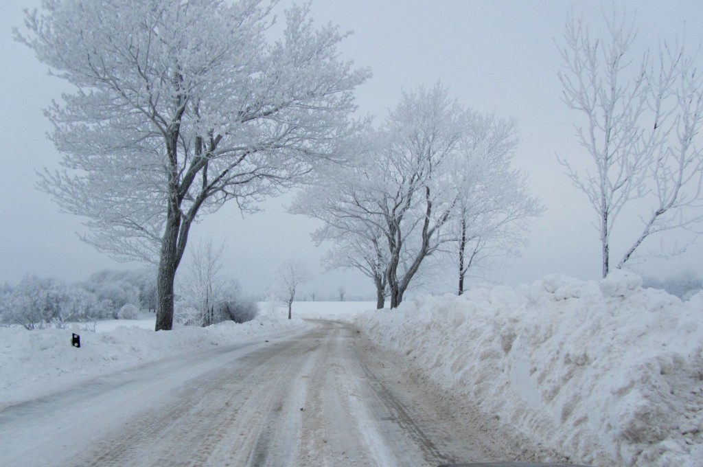 Schnee bei der Anreise